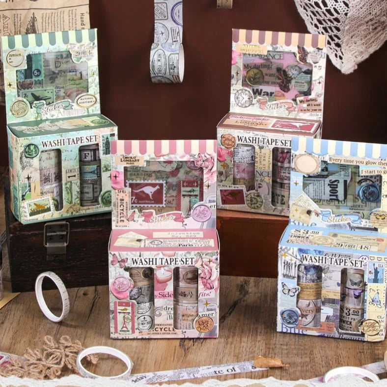 Vintage Washi Tape Set-8 Pcs