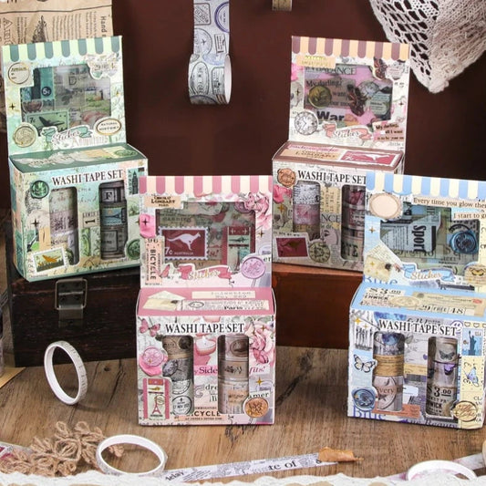 Vintage Washi Tape Set-8 Pcs