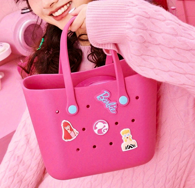 Barbie crocs beach tote