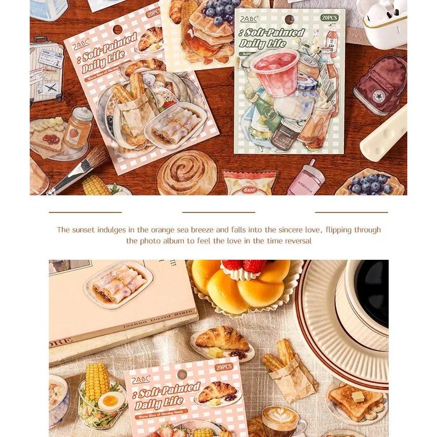 Food and Things Journaling Sticker-20 Pcs