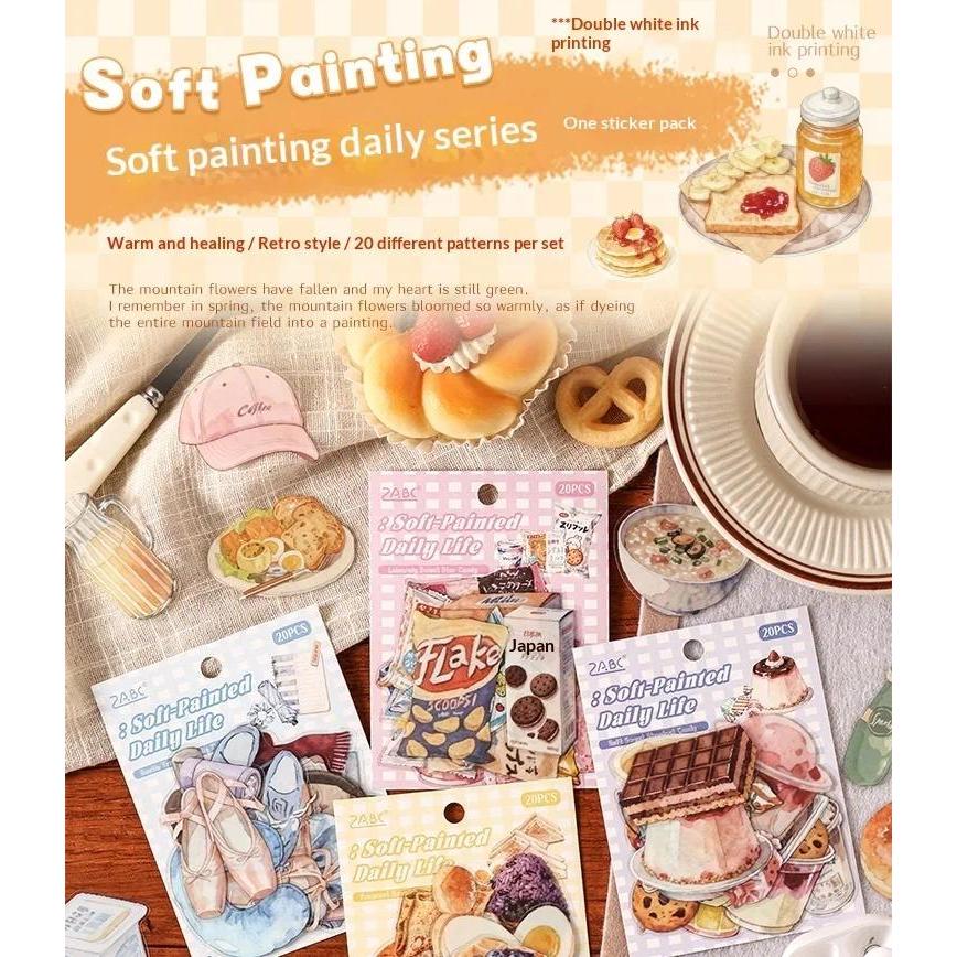 Food and Things Journaling Sticker-20 Pcs