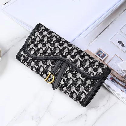 Korean sleek D long wallets
