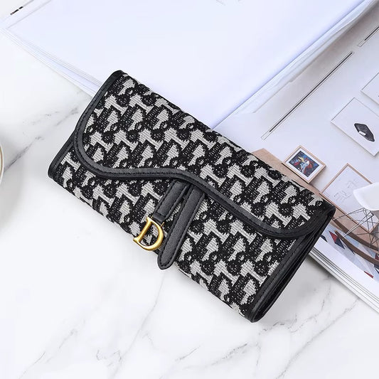 Korean sleek D long wallets
