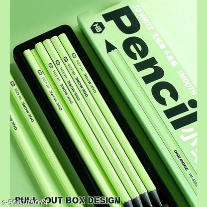 Neon Black HB Pencil Set